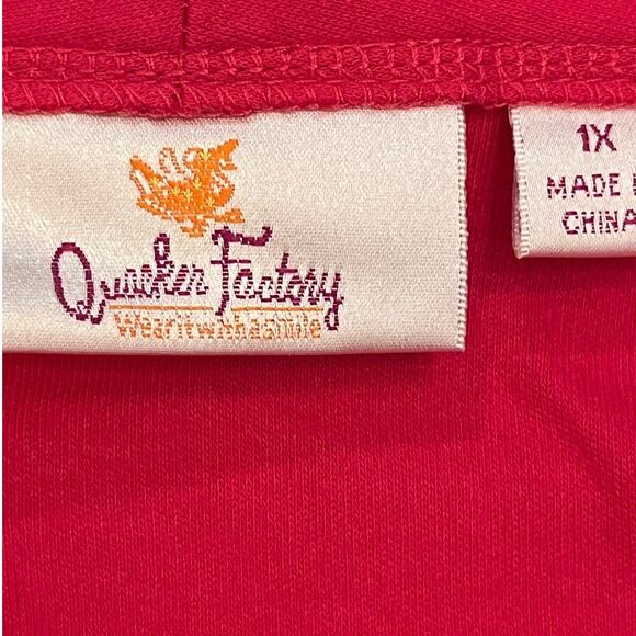 Quacker Factory Women’s 1X Pink Built-in Tank & Open Front Cardigan Set NWOT - Picture 3 of 8